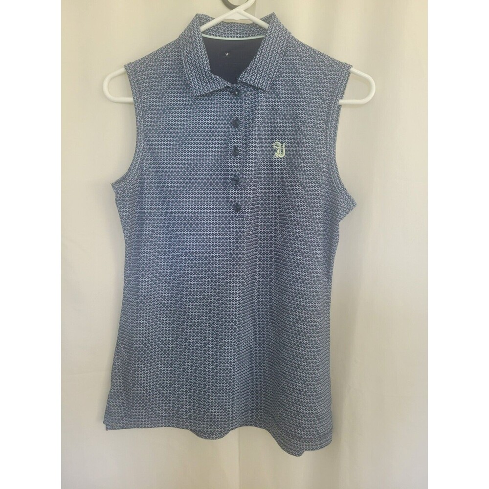 Peter Millar Women's Blue/Purple Sleeveless Golf Tank Top Polo Sz Small UPF 50+